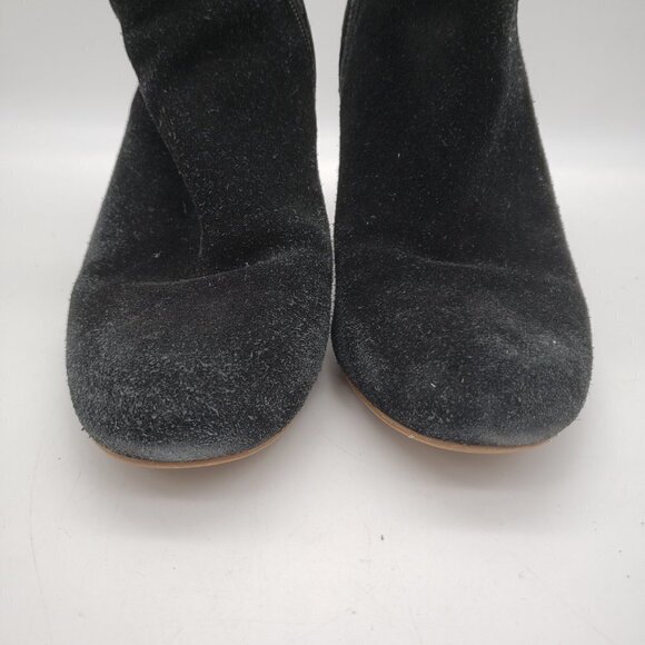 Crown Vintage Black Suede Zip-Up Booties Short Boots Size 9M - Picture 12 of 12